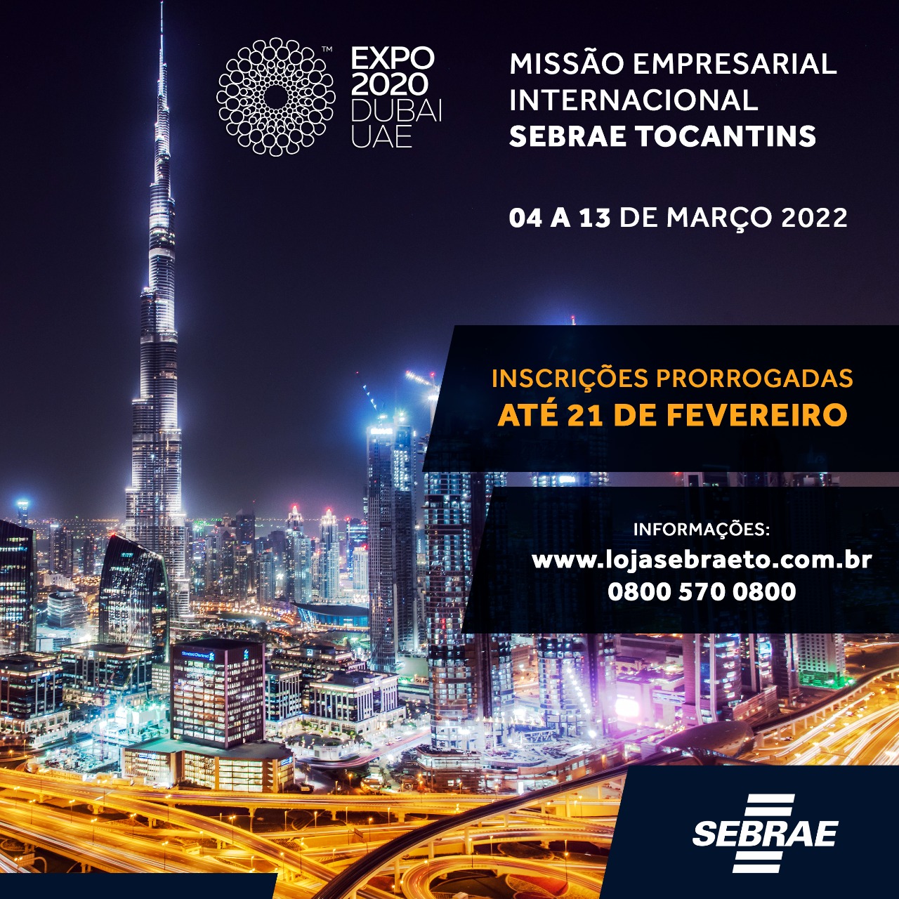 Inscrições para a Missão Empresarial Expo Dubai são prorrogadas até segunda, 21