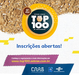 Inscrições para Prêmio Sebrae TOP 100 Artesanatos seguem até dia 11