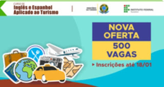 Vagas abertas para cursos de Inglês e Espanhol aplicados aos serviços turísticos