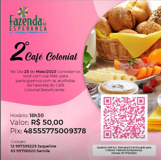 Voluntárias promovem o 2o Café Colonial Beneficente para Fazenda da Esperança Feminina de Palmas 