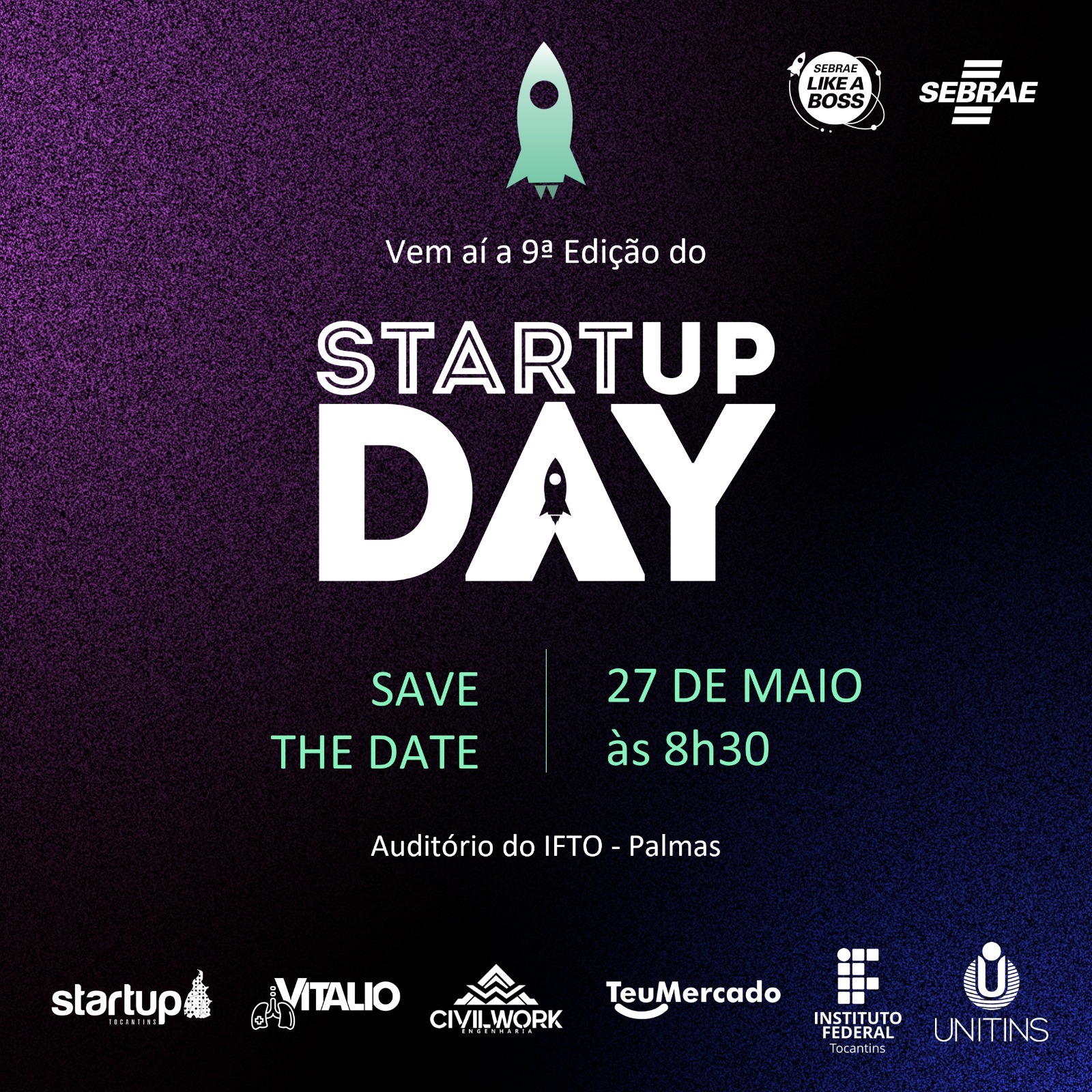 Sebrae realiza nesse sábado, 27, a 9ª edição do Startup Day 