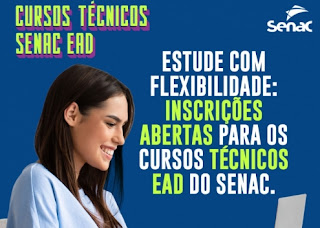 Inscrições para vagas gratuitas em cursos técnicos do Senac EAD se encerram dia 7 de junho