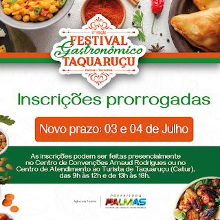 Prorrogadas as inscrições para Festival Gastronômico de Taquaruçu