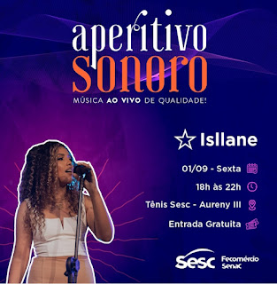 Isllane é atração do Aperitivo Sonoro nesta sexta-feira, no Tênis Sesc