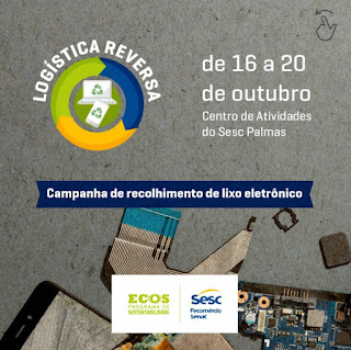 Ecos Tocantins realiza campanha de descarte e reciclagem de lixo eletrônico no Sesc em Palmas
