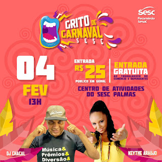 Sesc promove Grito de Carnaval em Palmas