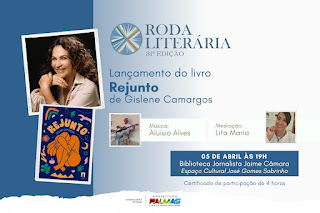 Gislene Camargo lança livro de poesia na 31ª Roda Literária