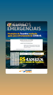 Coronavírus: Governo Federal destina R$ 4,5 milhões para combate à pandemia no Tocantins